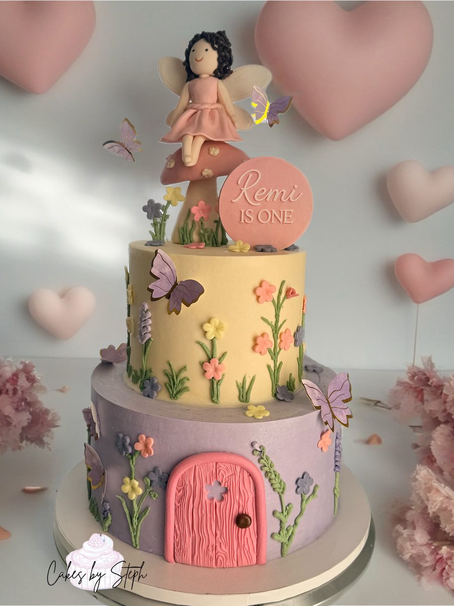 Fairy garden first birthday cake by Cakes by Steph