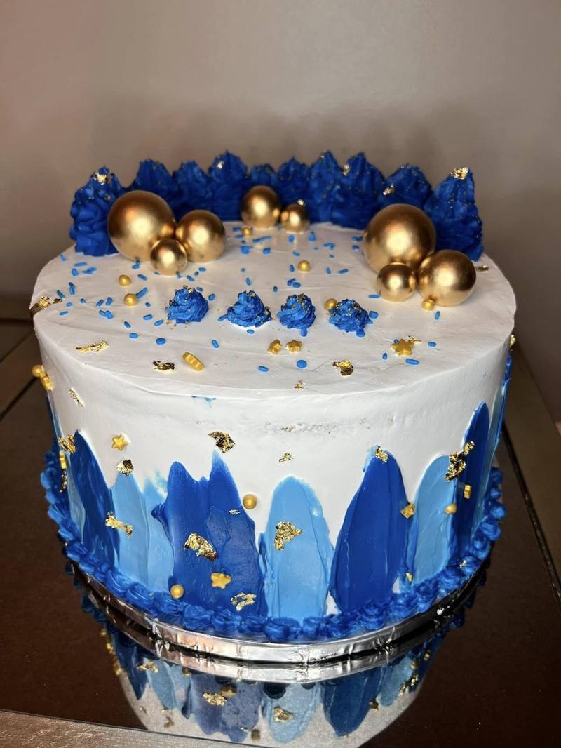 Clean modern branded event cake by Cakes by Steph