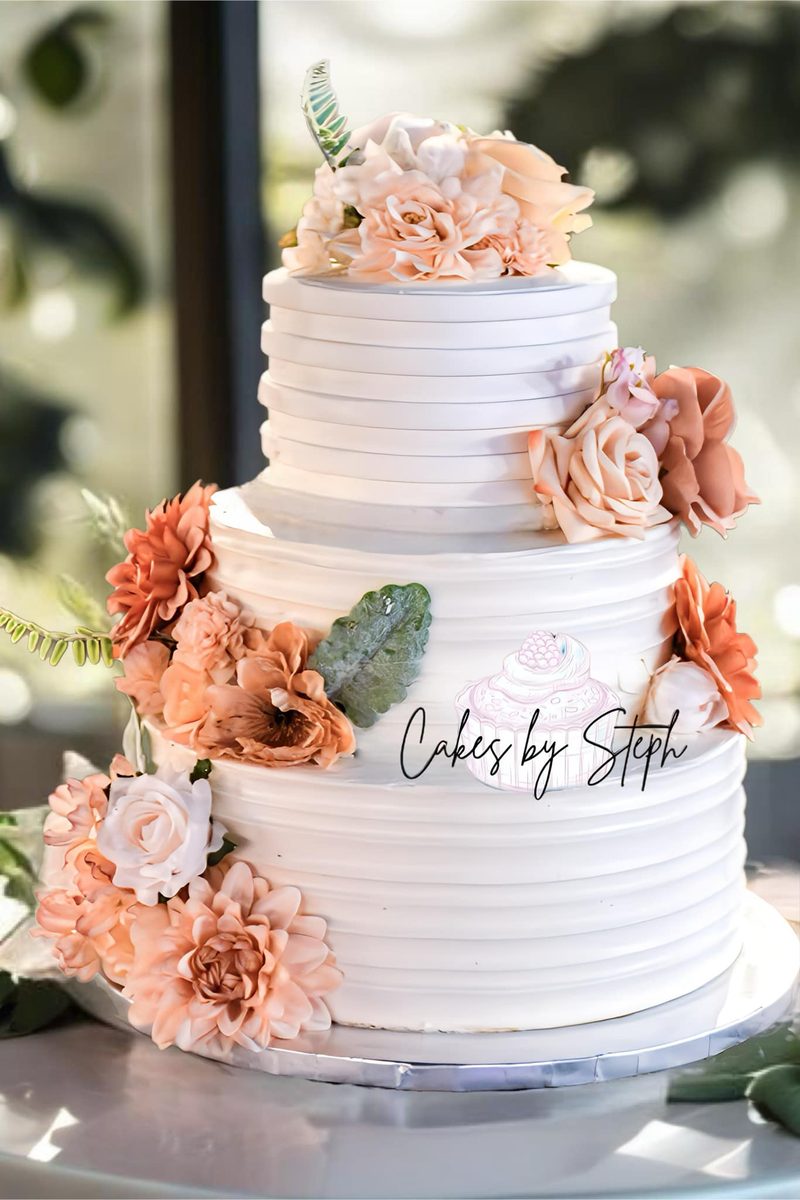 Tiered cake by Cakes by Steph, Leesburg VA commercial and event bakery